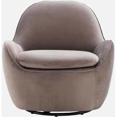Habitat Fauteuil pivotant en velours - taupe Gris 75x73x76cm - Publicité Habitat Fauteuil pivotant en velours - taupe Gris 75x73x76cm - Publicité