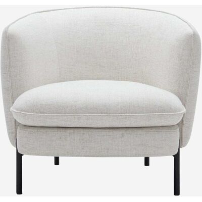 Habitat Fauteuil en tissu et métal noir - ivoire Blanc 83x74x81cm - Publicité Habitat Fauteuil en tissu et métal noir - ivoire Blanc 83x74x81cm - Publicité