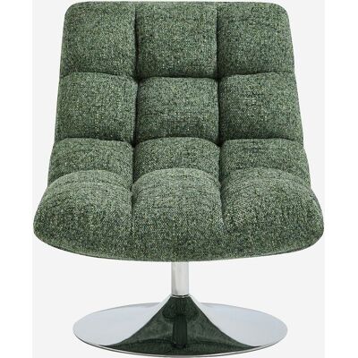 Habitat Fauteuil pivotant en tissu chenille et métal chromé - vert mélangé Vert 76x88x93cm - Publicité Habitat Fauteuil pivotant en tissu chenille et métal chromé - vert mélangé Vert 76x88x93cm - Publicité