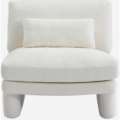Habitat Fauteuil en tissu garni de plumes - blanc Blanc 75x70x89cm - Publicité Habitat Fauteuil en tissu garni de plumes - blanc Blanc 75x70x89cm - Publicité
