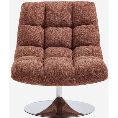 Habitat Fauteuil pivotant en tissu chenille et métal chromé - terracotta Orange 76x88x93cm - Publicité Habitat Fauteuil pivotant en tissu chenille et métal chromé - terracotta Orange 76x88x93cm - Publicité