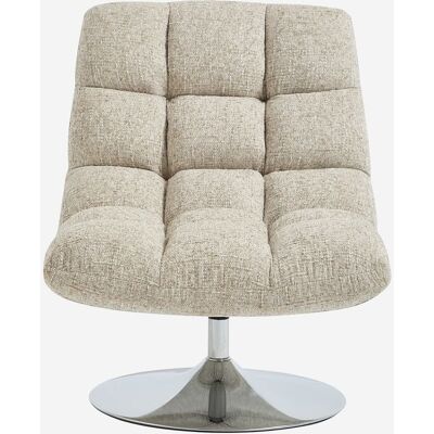 Habitat Fauteuil pivotant en tissu chenille et métal chromé - beige mélangé Beige 76x88x93cm - Publicité Habitat Fauteuil pivotant en tissu chenille et métal chromé - beige mélangé Beige 76x88x93cm - Publicité