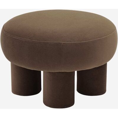 Habitat Grand pouf en tissu velours - brun Marron 60x41x60cm - Publicité Habitat Grand pouf en tissu velours - brun Marron 60x41x60cm - Publicité