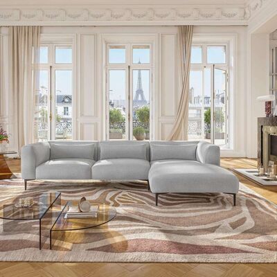 Habitat Canapé d'angle droit avec coton et lin garni de plumes - gris perle Gris 318x74x178cm - Publicité Habitat Canapé d'angle droit avec coton et lin garni de plumes - gris perle Gris 318x74x178cm - Publicité