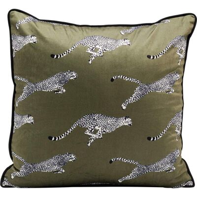 Kare Design Coussin guépards en velours vert 45x45 Vert 45x45x10cm - Publicité Kare Design Coussin guépards en velours vert 45x45 Vert 45x45x10cm - Publicité