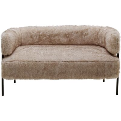 Kare Design Canapé 2 places poils longs beige Beige 134x68x73cm - Publicité Kare Design Canapé 2 places poils longs beige Beige 134x68x73cm - Publicité