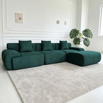 Concept Usine Canapé compressé modulable en tissu chenille vert foncé 4/5 places Vert 312x70x104cm - Publicité Concept Usine Canapé compressé modulable en tissu chenille vert foncé 4/5 places Vert 312x70x104cm - Publicité