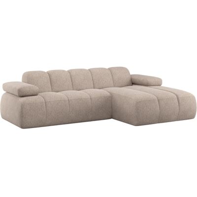 WOOOD Canapé avec meridienne droit en chenille sable foncé Beige 160x74x284cm - Publicité WOOOD Canapé avec meridienne droit en chenille sable foncé Beige 160x74x284cm - Publicité