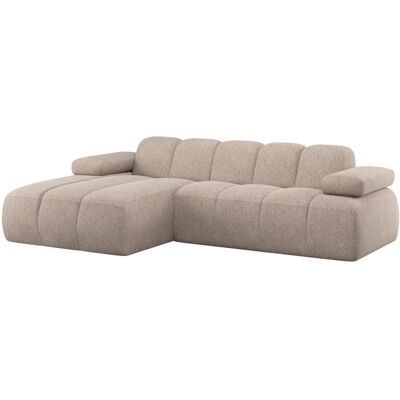 WOOOD Canapé avec meridienne gauche en chenille sable foncé Beige 160x74x284cm - Publicité WOOOD Canapé avec meridienne gauche en chenille sable foncé Beige 160x74x284cm - Publicité