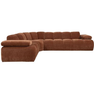WOOOD Canapé d'angle gauche en tissu côtelé brun rouille Marron 230x74x310cm - Publicité WOOOD Canapé d'angle gauche en tissu côtelé brun rouille Marron 230x74x310cm - Publicité