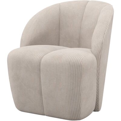 WOOOD Fauteuil pivotant en tissu côtelé ecru Blanc 77x75x68cm - Publicité WOOOD Fauteuil pivotant en tissu côtelé ecru Blanc 77x75x68cm - Publicité