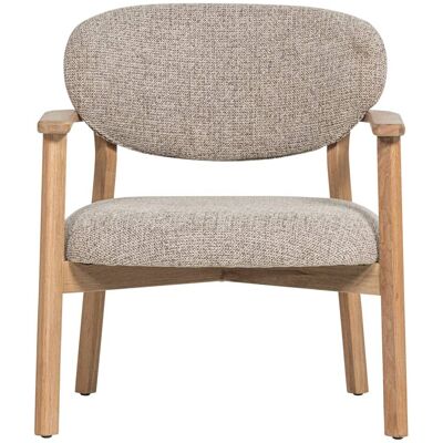 WOOOD Fauteuil en chêne et tissu mélangé naturel Beige 75x76x68cm - Publicité WOOOD Fauteuil en chêne et tissu mélangé naturel Beige 75x76x68cm - Publicité