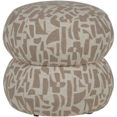 WOOOD Pouf en polyester et lin sable Beige 43x40x43cm - Publicité WOOOD Pouf en polyester et lin sable Beige 43x40x43cm - Publicité