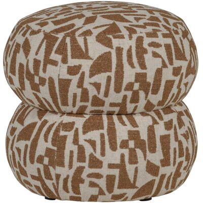 WOOOD Pouf en polyester et lin marron Marron 43x40x43cm - Publicité WOOOD Pouf en polyester et lin marron Marron 43x40x43cm - Publicité