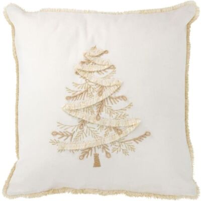 J-line Coussin carré en textile blanc 45x45x3.75 cm Blanc 45x4x45cm - Publicité J-line Coussin carré en textile blanc 45x45x3.75 cm Blanc 45x4x45cm - Publicité
