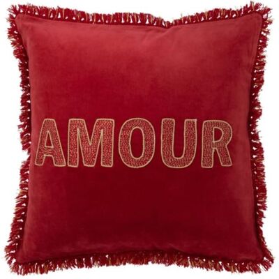 J-line Coussin carré en textile rouge 45x45x3.75 cm Rouge 45x4x45cm - Publicité J-line Coussin carré en textile rouge 45x45x3.75 cm Rouge 45x4x45cm - Publicité