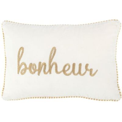 J-line Coussin rectangulaire en textile blanc 30x45x3.5 cm Blanc 30x4x45cm - Publicité J-line Coussin rectangulaire en textile blanc 30x45x3.5 cm Blanc 30x4x45cm - Publicité