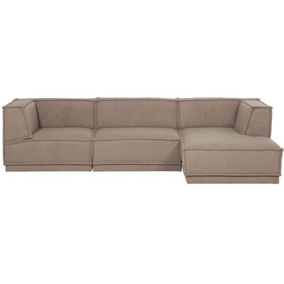 WOOOD Canapé d'angle droit en tissu teddy taupe Taupe 160x73x286cm - Publicité WOOOD Canapé d'angle droit en tissu teddy taupe Taupe 160x73x286cm - Publicité