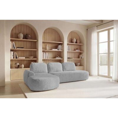Casanova Paris Canapé d'angle tissu texturé 3 places gris clair gauche Gris 263x88x159cm - Publicité Casanova Paris Canapé d'angle tissu texturé 3 places gris clair gauche Gris 263x88x159cm - Publicité