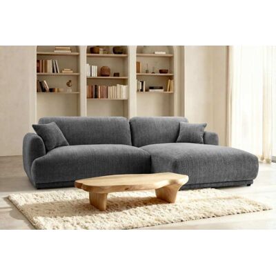 Casanova Paris Canapé d'angle tissu chenille 3 places gris foncé gauche Gris 264x83x165cm - Publicité Casanova Paris Canapé d'angle tissu chenille 3 places gris foncé gauche Gris 264x83x165cm - Publicité