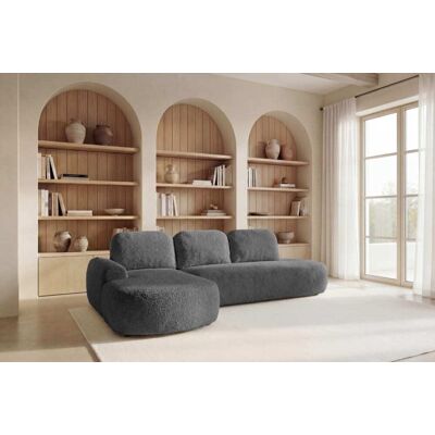 Casanova Paris Canapé d'angle tissu texturé 3 places gris foncé gauche Gris 263x88x159cm - Publicité Casanova Paris Canapé d'angle tissu texturé 3 places gris foncé gauche Gris 263x88x159cm - Publicité
