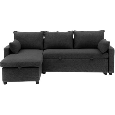 Calicosy Canapé convertible 3 places en tissu l219 cm - gris anthracite Gris 147x84x147cm - Publicité Calicosy Canapé convertible 3 places en tissu l219 cm - gris anthracite Gris 147x84x147cm - Publicité