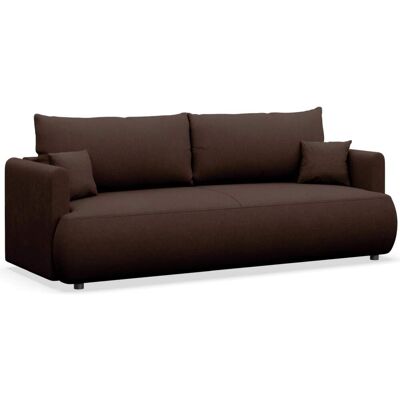 Selsey Canapé convertible 3 places, marron, chenille easy clean Marron 226x90x226cm - Publicité Selsey Canapé convertible 3 places, marron, chenille easy clean Marron 226x90x226cm - Publicité
