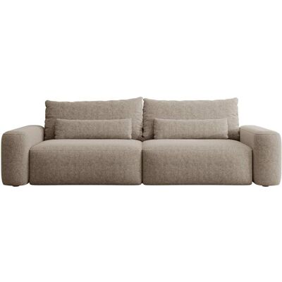 Selsey Canapé 3 places chenille marron clair pieds noirs Marron 257x82x257cm - Publicité Selsey Canapé 3 places chenille marron clair pieds noirs Marron 257x82x257cm - Publicité