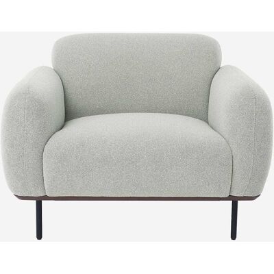 Habitat Fauteuil en tissu et métal noir - gris mélangé Gris 112x82x96cm - Publicité Habitat Fauteuil en tissu et métal noir - gris mélangé Gris 112x82x96cm - Publicité