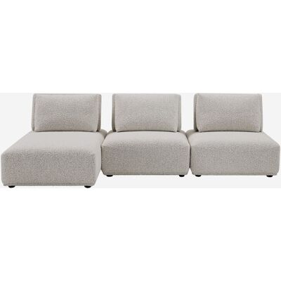 Habitat Canapé 3 places modulable en tissu bouclette avec dossier Gris 92x82x158cm - Publicité Habitat Canapé 3 places modulable en tissu bouclette avec dossier Gris 92x82x158cm - Publicité