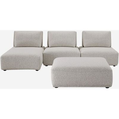 Habitat Canapé 3 places modulable en tissu bouclette avec dossier Gris 92x82x106cm - Publicité Habitat Canapé 3 places modulable en tissu bouclette avec dossier Gris 92x82x106cm - Publicité