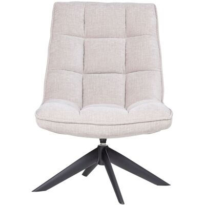 WOOOD Fauteuil pivotant en chenille naturel Beige 85x97x70cm - Publicité WOOOD Fauteuil pivotant en chenille naturel Beige 85x97x70cm - Publicité