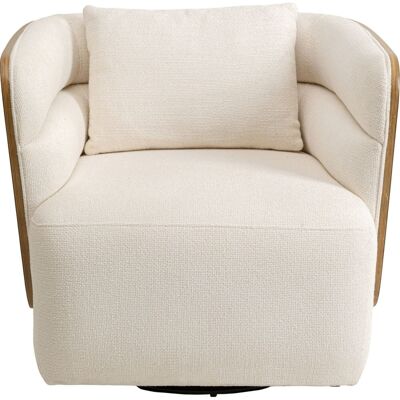 Kare Design Fauteuil pivotant en polyester tressé crème et noyer Beige 76x67x73cm - Publicité Kare Design Fauteuil pivotant en polyester tressé crème et noyer Beige 76x67x73cm - Publicité