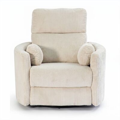 Baita Fauteuil relax électrique pivotant alcor 1 place velours côtelé beige Beige 96x100x100cm - Publicité Baita Fauteuil relax électrique pivotant alcor 1 place velours côtelé beige Beige 96x100x100cm - Publicité
