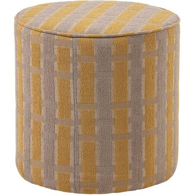 WOOOD Pouf rond et haut en tissu chenille taupe jaune Multicolore 46x46x46cm - Publicité WOOOD Pouf rond et haut en tissu chenille taupe jaune Multicolore 46x46x46cm - Publicité