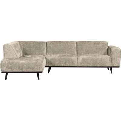 WOOOD Canapé d'angle gauche en velours beige Jaune 210x77x274cm - Publicité WOOOD Canapé d'angle gauche en velours beige Jaune 210x77x274cm - Publicité