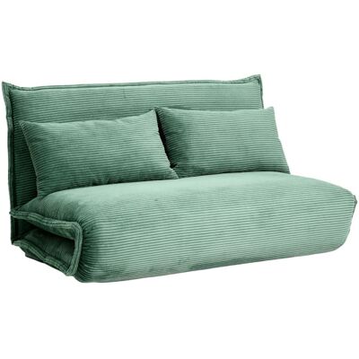 Nordlys Canape convertible 2 personnes en velours côtelé vert Vert 85x76x145cm - Publicité Nordlys Canape convertible 2 personnes en velours côtelé vert Vert 85x76x145cm - Publicité
