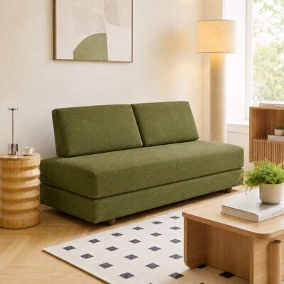 Nordlys Canapé compressé convertible 3 personnes en tissu vert Vert 80x90x200cm - Publicité Nordlys Canapé compressé convertible 3 personnes en tissu vert Vert 80x90x200cm - Publicité