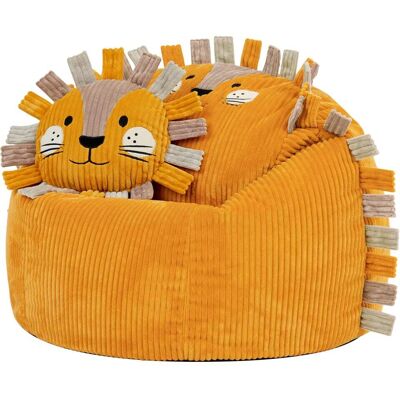 Icon Pouf poire animal pour enfant avec coussin, velours côtelé, lion ocre Jaune 74x53x74cm - Publicité Icon Pouf poire animal pour enfant avec coussin, velours côtelé, lion ocre Jaune 74x53x74cm - Publicité
