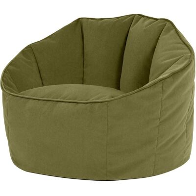 Icon Pouf fauteuil coquillage velours vert olive Vert 74x64x77cm - Publicité Icon Pouf fauteuil coquillage velours vert olive Vert 74x64x77cm - Publicité