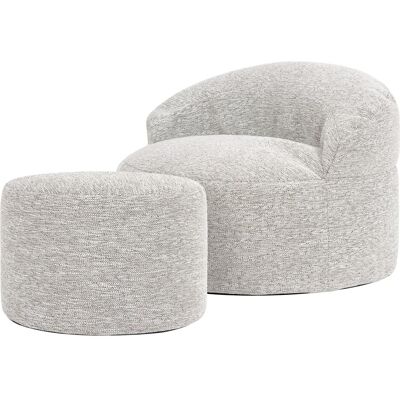 Icon Pouf poire fauteuil d'appoint avec repose-pied rond en tissu, naturel Beige 86x61x86cm - Publicité Icon Pouf poire fauteuil d'appoint avec repose-pied rond en tissu, naturel Beige 86x61x86cm - Publicité