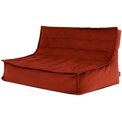 Icon Pouf canapé de sol en velours terracotta Orange 100x72x140cm - Publicité Icon Pouf canapé de sol en velours terracotta Orange 100x72x140cm - Publicité