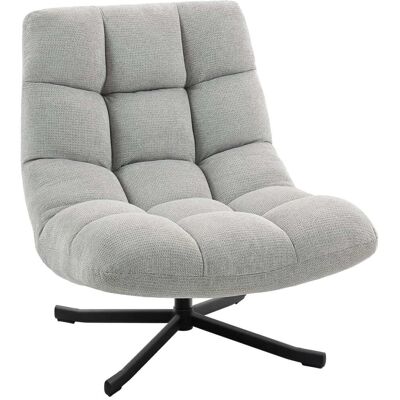 Homcom Fauteuil salon sans accoudoirs assise large tissu chenille gris clair Gris 95x90x75cm - Publicité Homcom Fauteuil salon sans accoudoirs assise large tissu chenille gris clair Gris 95x90x75cm - Publicité