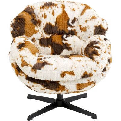 Kare Design Fauteuil pivotant à poils longs imprimé vache Marron 76x82x86cm - Publicité Kare Design Fauteuil pivotant à poils longs imprimé vache Marron 76x82x86cm - Publicité