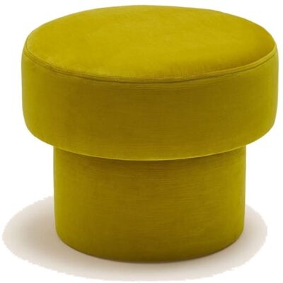 Madura Pouf en velours lumineux jaune ø35xø45xh36 cm Jaune 35x36cm - Publicité Madura Pouf en velours lumineux jaune ø35xø45xh36 cm Jaune 35x36cm - Publicité