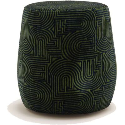 Madura Pouf en viscose et au motif graphique en chenille bleu ø43xh45 cm Bleu 43x45cm - Publicité Madura Pouf en viscose et au motif graphique en chenille bleu ø43xh45 cm Bleu 43x45cm - Publicité