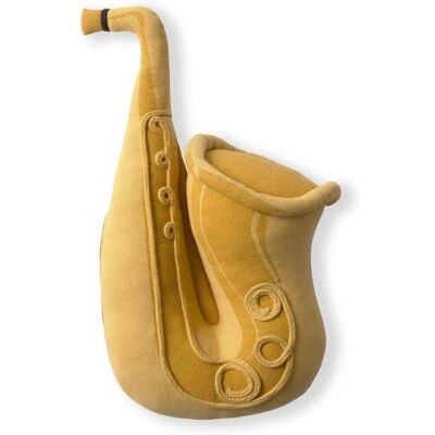 Lorena Canals Coussin enfant saxophone 30x46cm Doré 46x10x30cm - Publicité Lorena Canals Coussin enfant saxophone 30x46cm Doré 46x10x30cm - Publicité