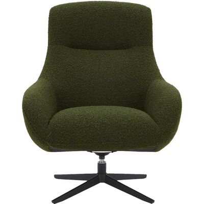 Habitat Fauteuil design pivotant en tissu bouclette et métal noir - vert sapin Vert 83x103x87cm - Publicité Habitat Fauteuil design pivotant en tissu bouclette et métal noir - vert sapin Vert 83x103x87cm - Publicité
