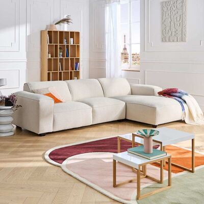 Habitat Canapé d'angle droit en tissu bouclette courte mira - ivoire Blanc 294x75x171cm - Publicité Habitat Canapé d'angle droit en tissu bouclette courte mira - ivoire Blanc 294x75x171cm - Publicité