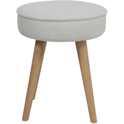Zago Pouf tissu effet laine bouclette écru Blanc 35x43x35cm - Publicité Zago Pouf tissu effet laine bouclette écru Blanc 35x43x35cm - Publicité